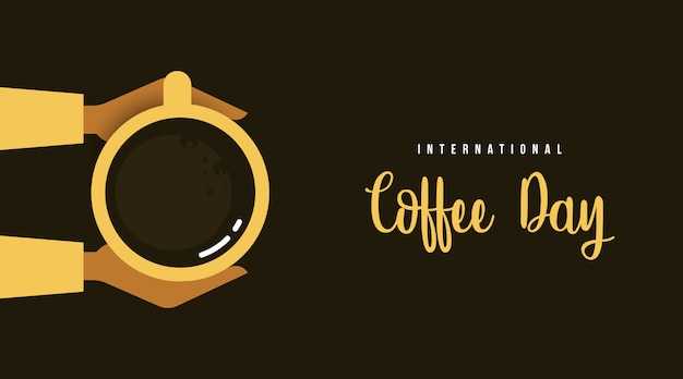 International coffee day background illustration vector