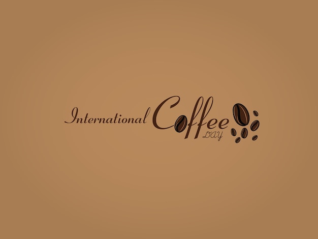 Concept design per la giornata internazionale del caffè. logo del caffè e modello tematico.