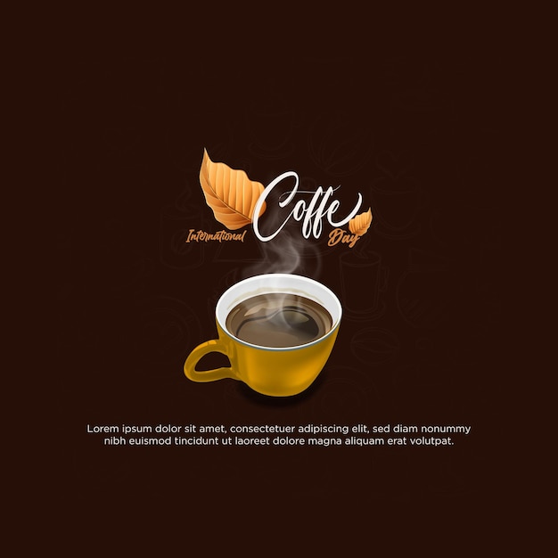 Vector international coffee day creative ads