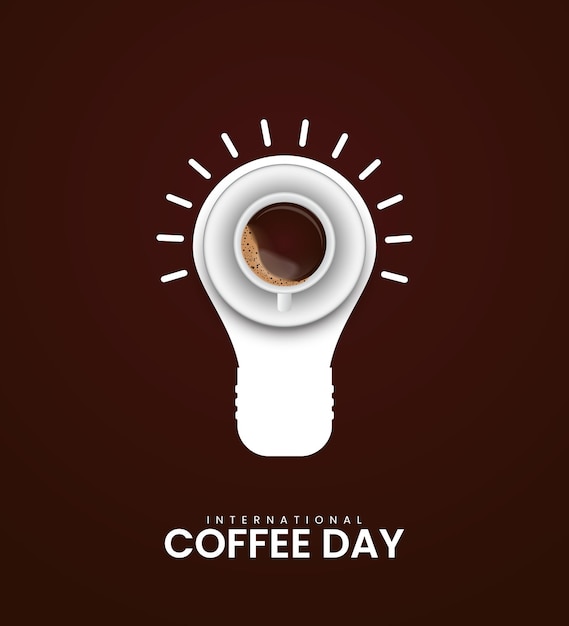 International coffee day Creative Coffee ads 3D illustration