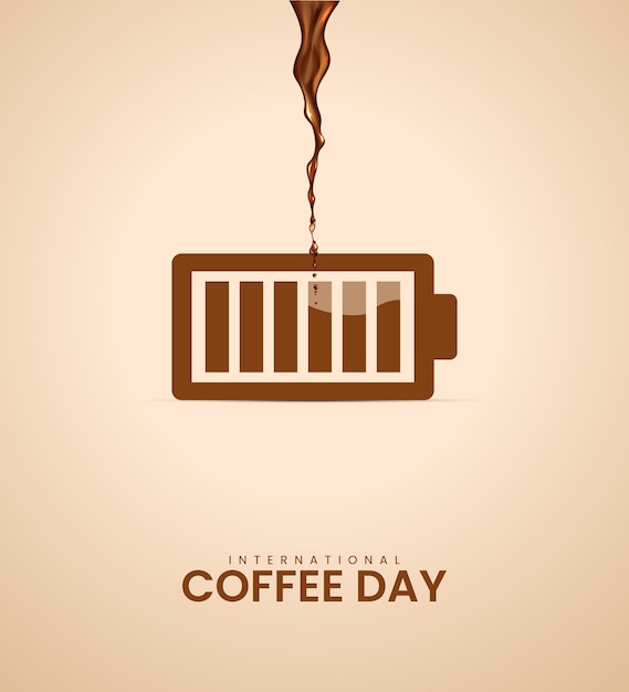 International coffee day Creative Coffee ads 3D illustration