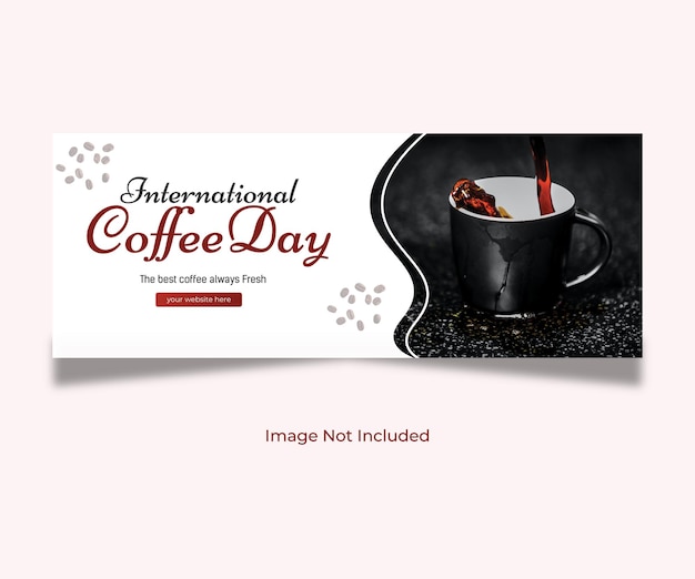 International Coffee day Facebook cover or web banner template