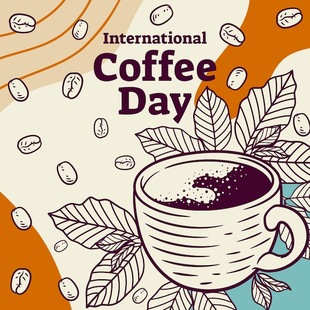 Illustrazione grafica della giornata internazionale del caffè