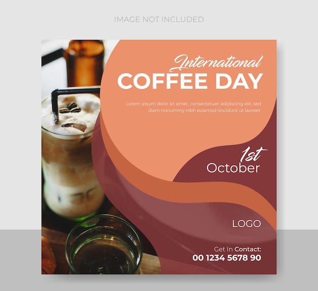 International coffee day instagram social media post design template