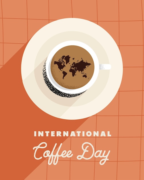 International coffee day postcard