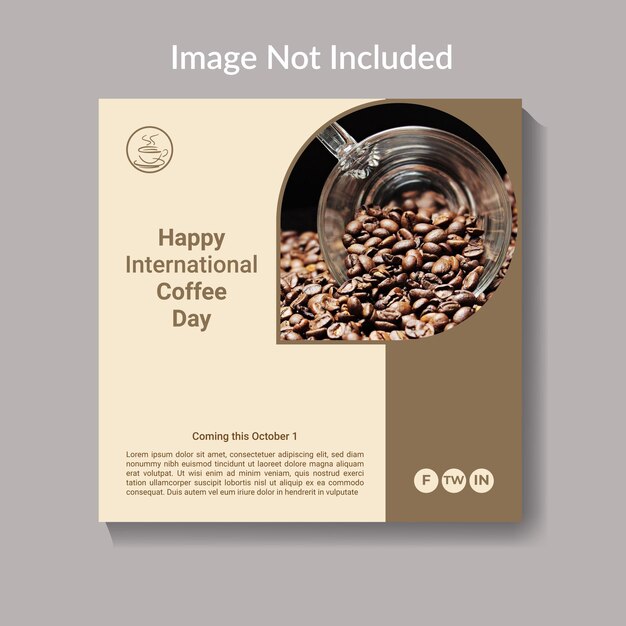 International coffee day Social media post adds promotion design template