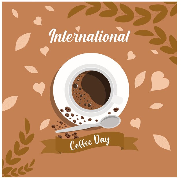 Vector international coffee day vector design