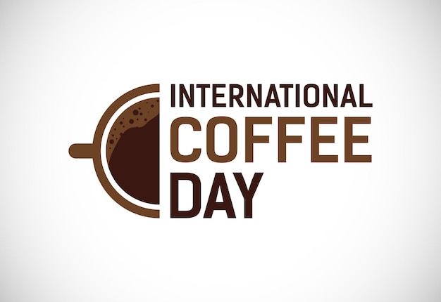 国際コーヒーの日ベクトル イラスト グリーティング カード ポスターやバナーに適しています