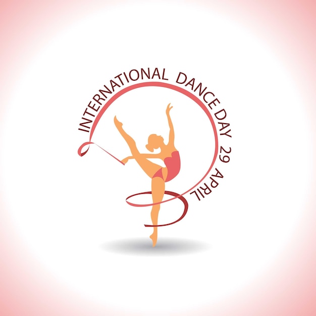 Международный день танца 29 апреля Логотип значок векторной иллюстрации