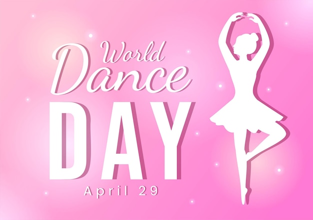 Иллюстрация Международного дня танца с профессиональным танцевальным выступлением в шаблонах целевых страниц