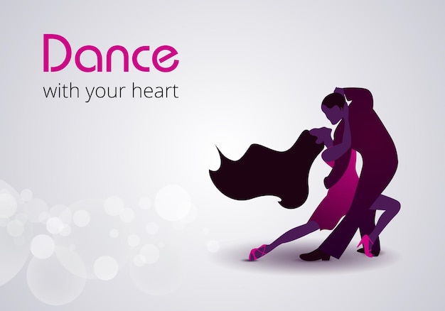 International Dance Day Vector Illustration with elegant dancing couple on white background