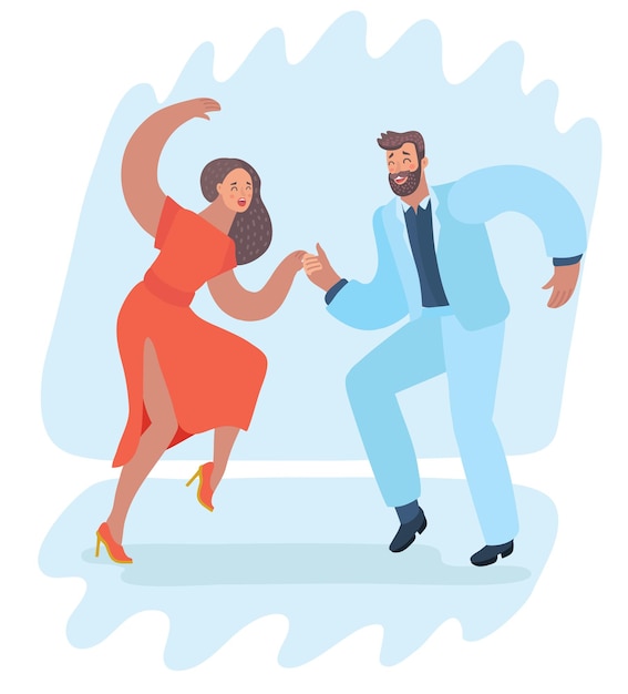 International Dance Day Vector Illustration with tango dancing couple on purple background
