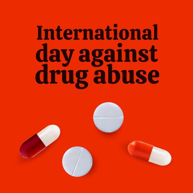 Vector international day against drug abuse banner poster vector illustration