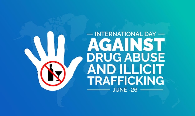 Международный день борьбы со злоупотреблением наркотиками и их незаконным оборотом фон или шаблон дизайна баннера