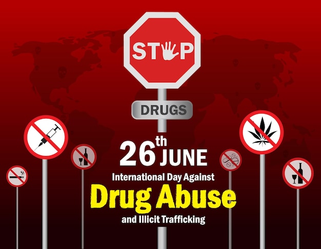 International day against drug abuse and illicit trafficking banner vector