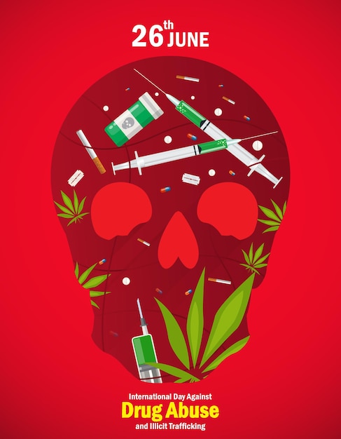 International day against drug abuse and illicit trafficking banner vector