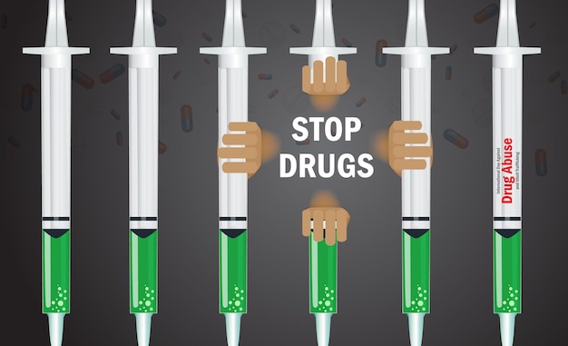 Vector international day against drug abuse and illicit trafficking banner vector
