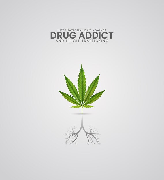 International day against drug addict Drug addict day design for social media banner poster