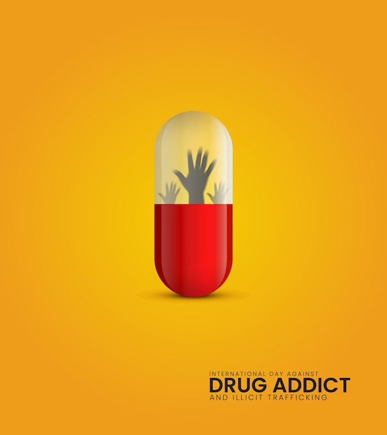 Vector international day against drug addict drug addict day design for social media banner poster