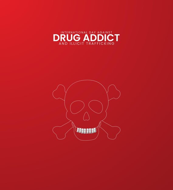 International day against drug addict Drug addict day design for social media banner poster