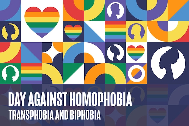 동성애 혐오, 트랜스포비아 및 비포비아에 대항하는 국제 날 (international Day Against Homophobia, Transphobia, And Biphobia) - 5월 17일 (현지 시간 5월 27일) - 터 Eps10 일러스트레이션과 함께 배경 배너 카드 포스터를 위한 템플릿