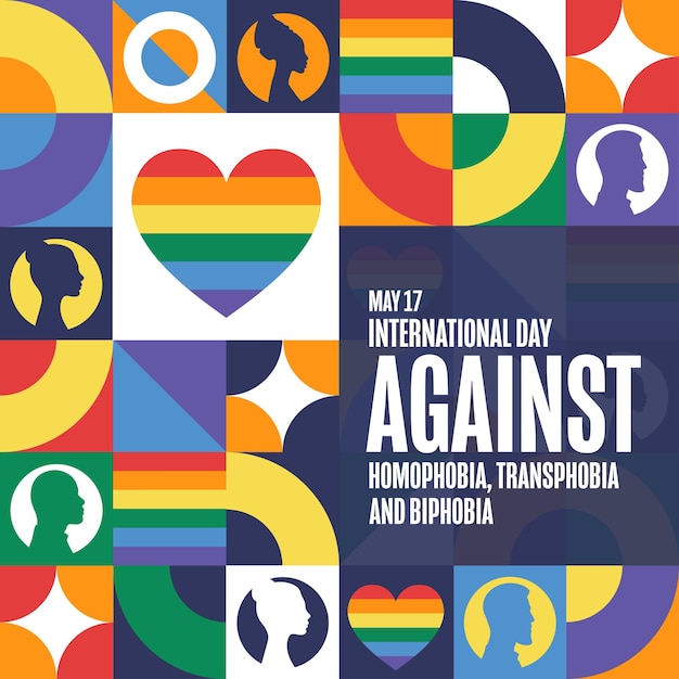 벡터 동성애 혐오, 트랜스포비아 및 비포비아에 대항하는 국제 날 (international day against homophobia, transphobia, and biphobia) - 5월 17일 (현지 시간 5월 27일) - 터 eps10 일러스트레이션과 함께 배경 배너 카드 포스터를 위한 템플릿