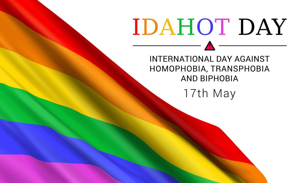 国際反ホモフォビア トランスフォビアとバイフォビア 5 月 17 日 lgbt フラグとベクトル バナー デザイン テンプレート