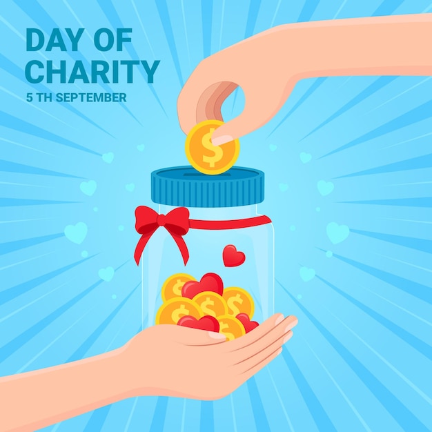 International day of charity background design template