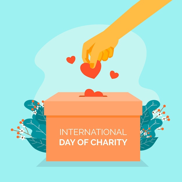 Vector international day of charity in flat design