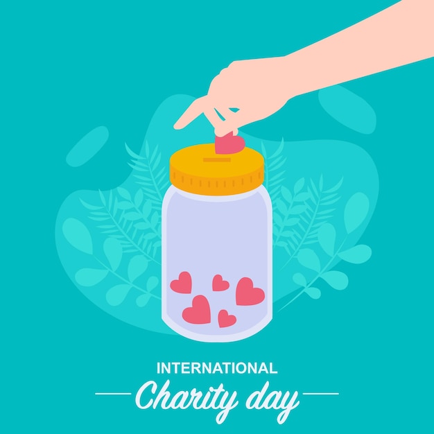 International day of charity flat illustration vector