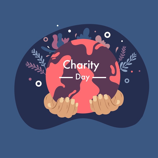 International day of charity hand drawn background vector design illustration