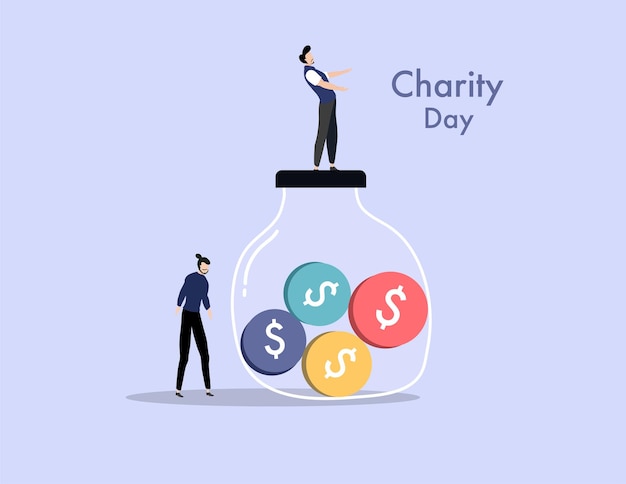 International day of charity hand drawn illustration vector design