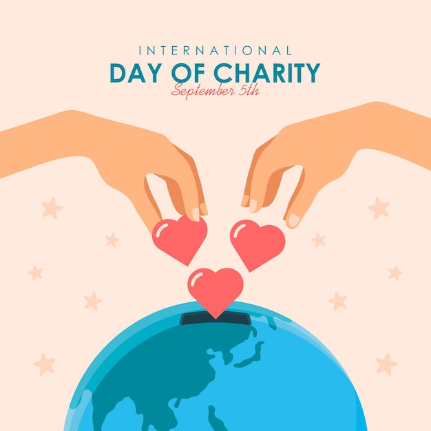 International day of charity poster template vector