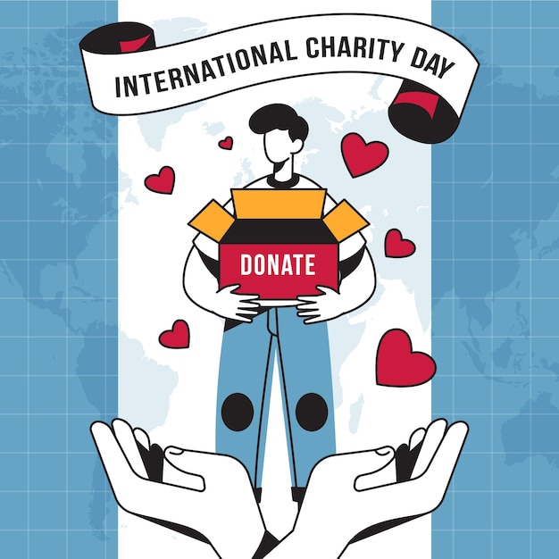 International day of charity with heart donations