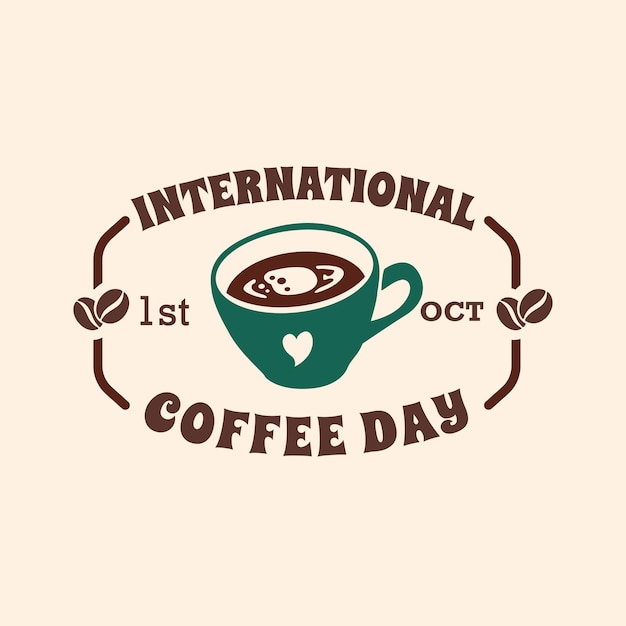 Vettore logo della giornata internazionale del caffè