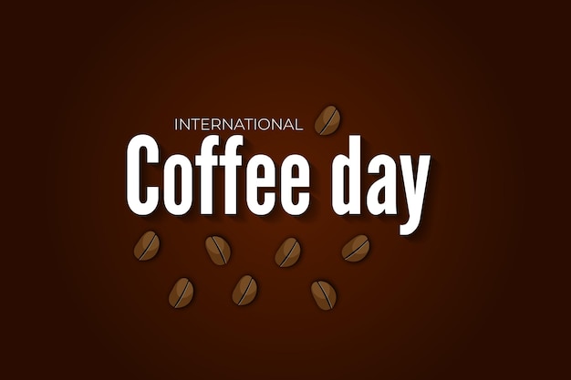 international day of coffee simple vector design.