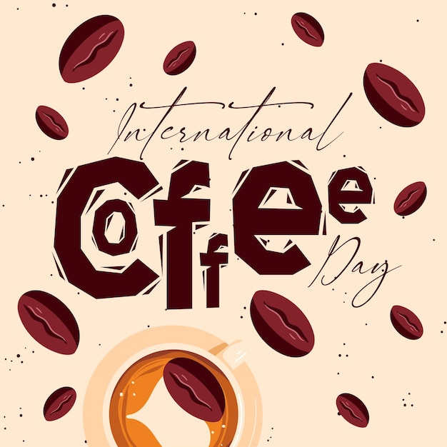 Premium Vector International day of coffee social media post banner