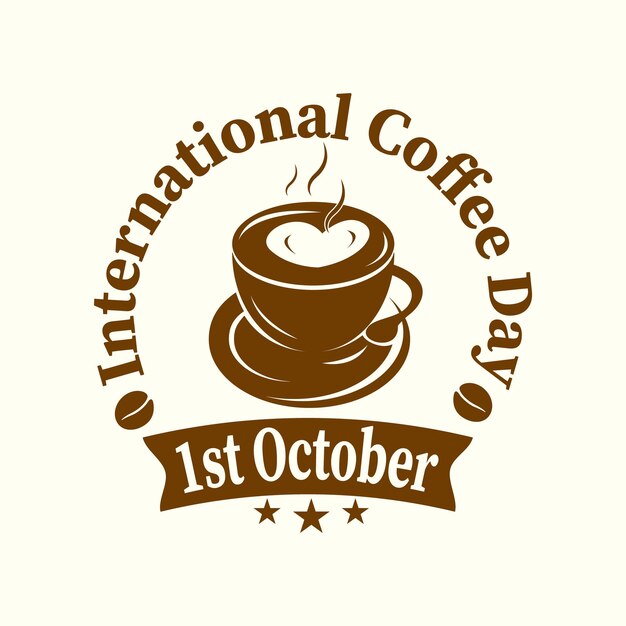 international day of coffee with cup illustrated