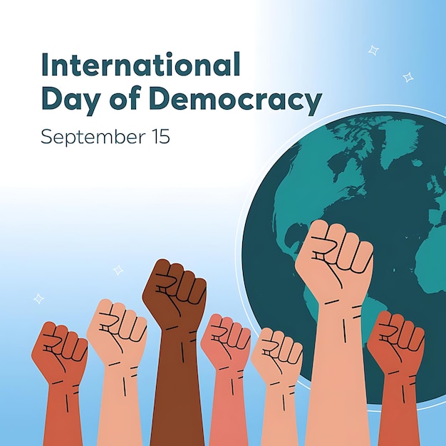 International Day of Democracy Poster Flat Vector Illustration Design Premium AIgenerated vector