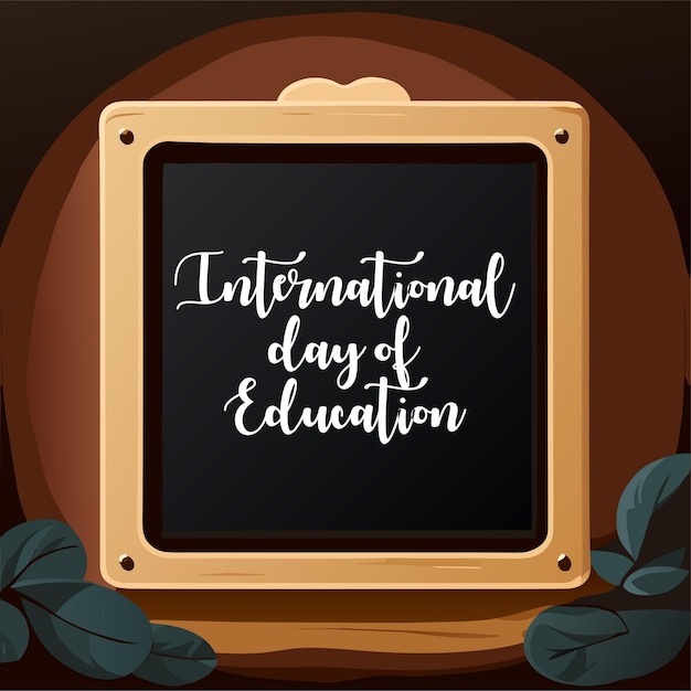 Vettore celebrazione della giornata internazionale dell'istruzione