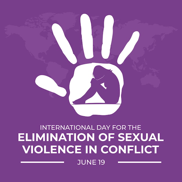 International day for the elimination of sexual violence in conflict vector illustration for poster