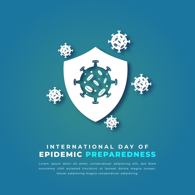 International day of epidemic preparedness paper cut design illustration background poster banner
