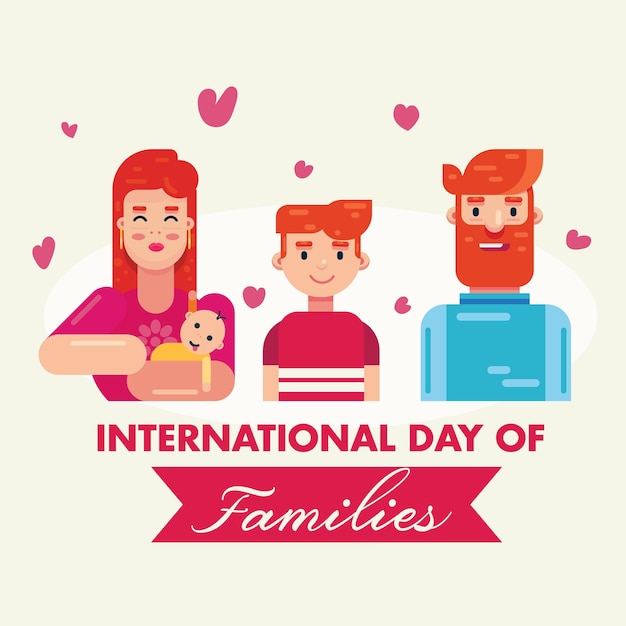 International Day Of Families 15 May illustration family father mother son vector design greeting