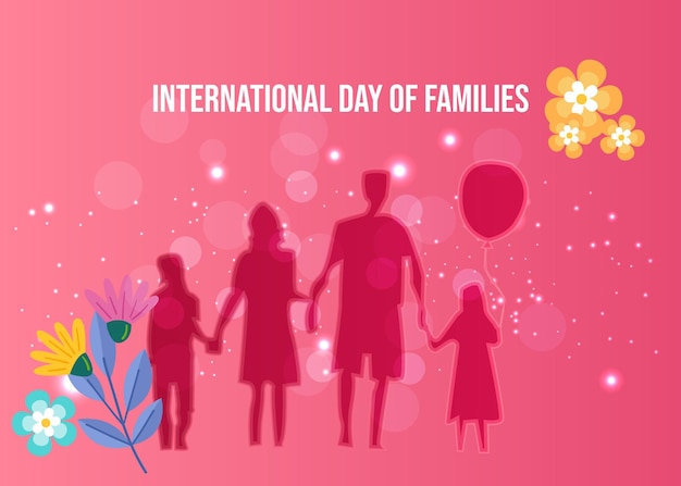 International day of families design vector illustration sqaure banner