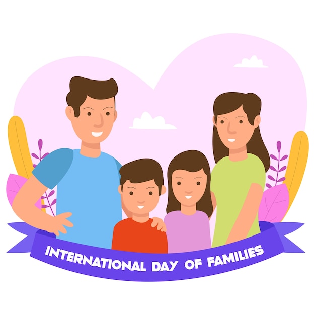 Vector international day of family illustration concept for landing page and website