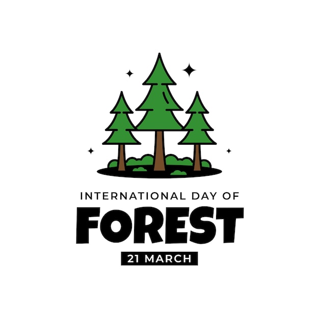 International Day Of Forest Illustration with groovy style