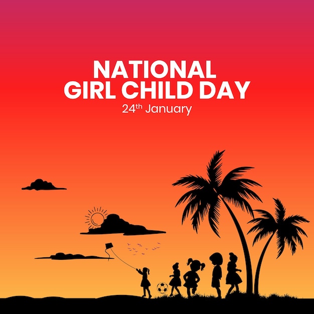 Vector international day of the girl child 11 october international day of the girl child