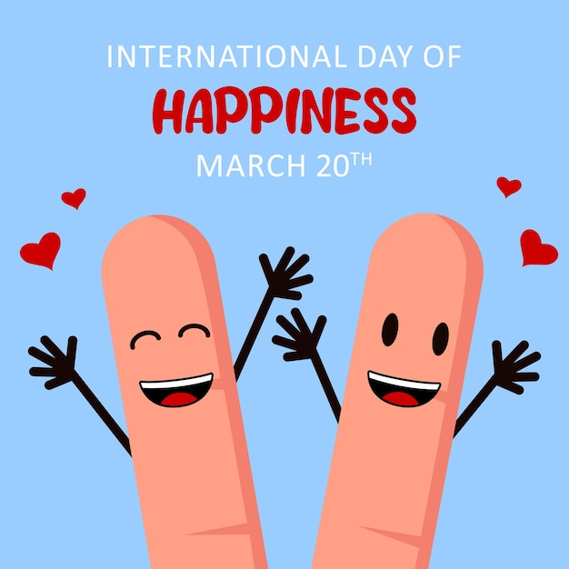 Vettore illustrazione della giornata internazionale della felicità