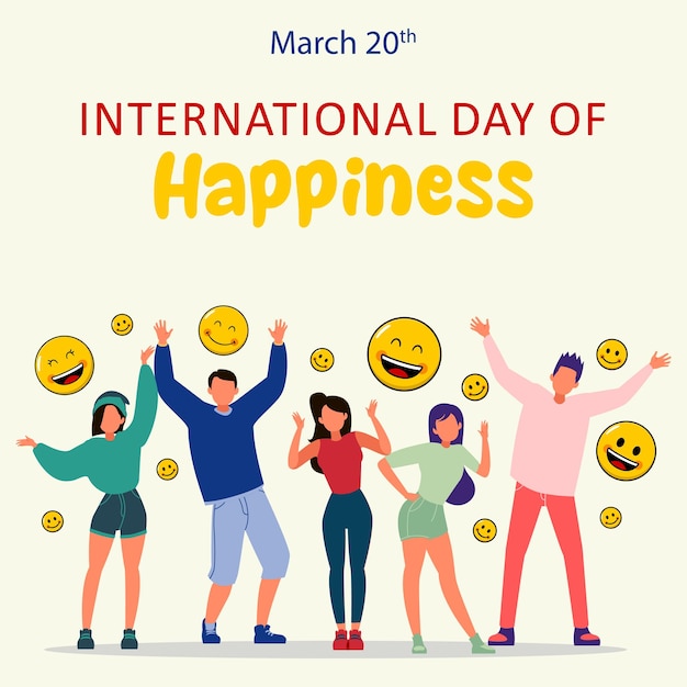 International Day Of Happiness Illustration