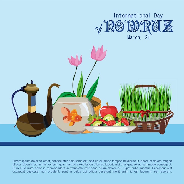 Vettore sfondio della giornata internazionale di nowruz sfondio dell'illustrazione vettoriale